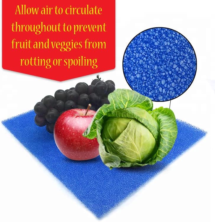 Dualplex ® Fruit & Veggie Life Extender Liner for Fridge Refrigerator Drawers, 12x15 Inches (4 Pack) – Extends The Life of Your Produce & Prevents Spoilage (Blue) - Image 2