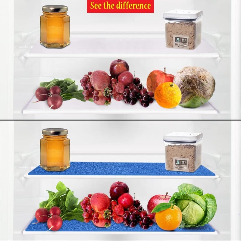 Dualplex ® Fruit & Veggie Life Extender Liner for Fridge Refrigerator Drawers, 12x15 Inches (4 Pack) – Extends The Life of Your Produce & Prevents Spoilage (Blue) - Image 4