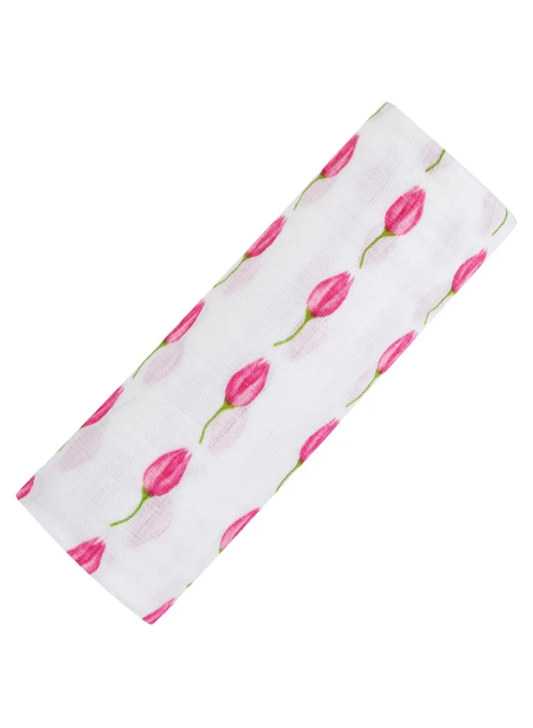 Malabar Baby Organic Muslin Swaddle Blankets (Single) - Flower Bud