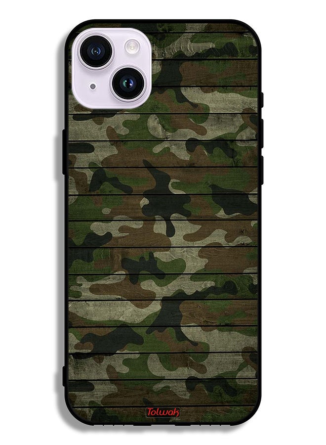 Tolwak Apple iPhone 14 Protective Case Camouflage Wooden Pattern - Image 2