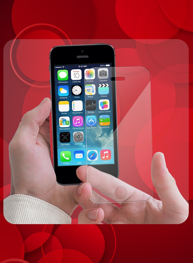 CATANES (For Apple iPhone 5s)  Screen Protector Shockproof Anti Bubble Tempered Glass - Clear - Image 3