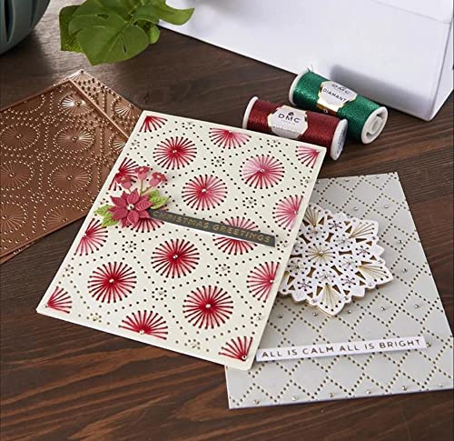BeetirryHu Circular Stitch Background Metal Die Cuts, Circular Stitch Background Cutting Dies Cut Stencils Card Paper Craft DIY Template Metal Cutting Dies Album Embossing Paper Dies for Card Making Scrapbooking - Image 3