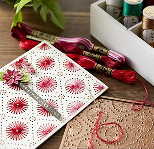 BeetirryHu Circular Stitch Background Metal Die Cuts, Circular Stitch Background Cutting Dies Cut Stencils Card Paper Craft DIY Template Metal Cutting Dies Album Embossing Paper Dies for Card Making Scrapbooking - Image 4