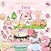 Funmemoir Farm 2nd Birthday Decorations for Girl Oink Baa Moo Im Two Backdrop Banner Farm Animal Cake Topper Cupcake Toppers Balloons Pink Farm Moo Moo I Am Two Barnyard Birthday Party Supplies - Image 4