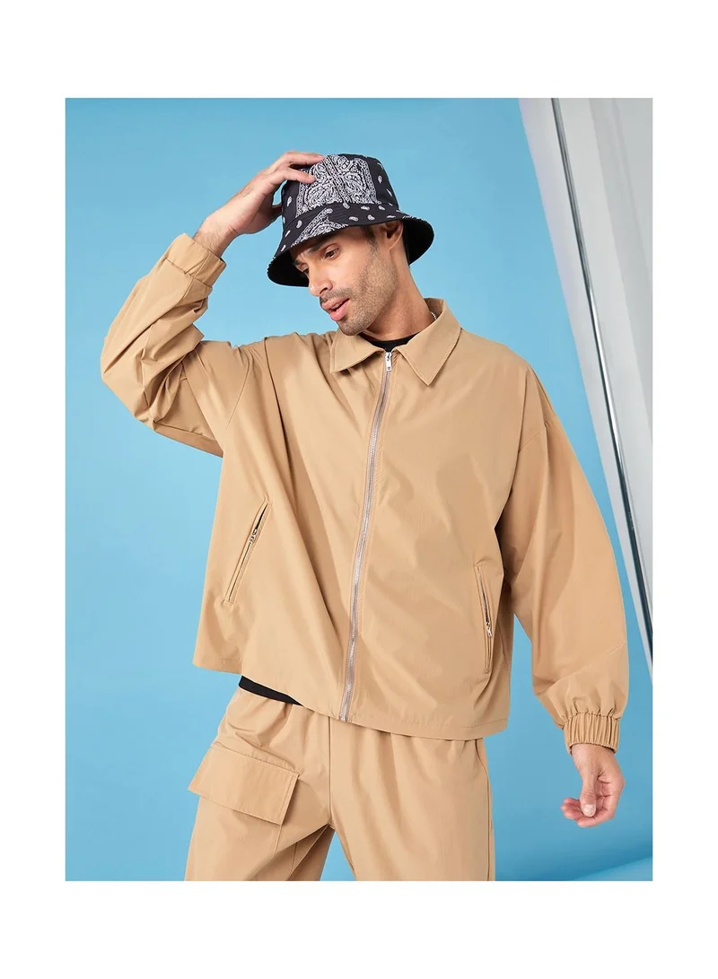 Styli Active Oversized Utility Front Zip Jacket and Track Pants Set