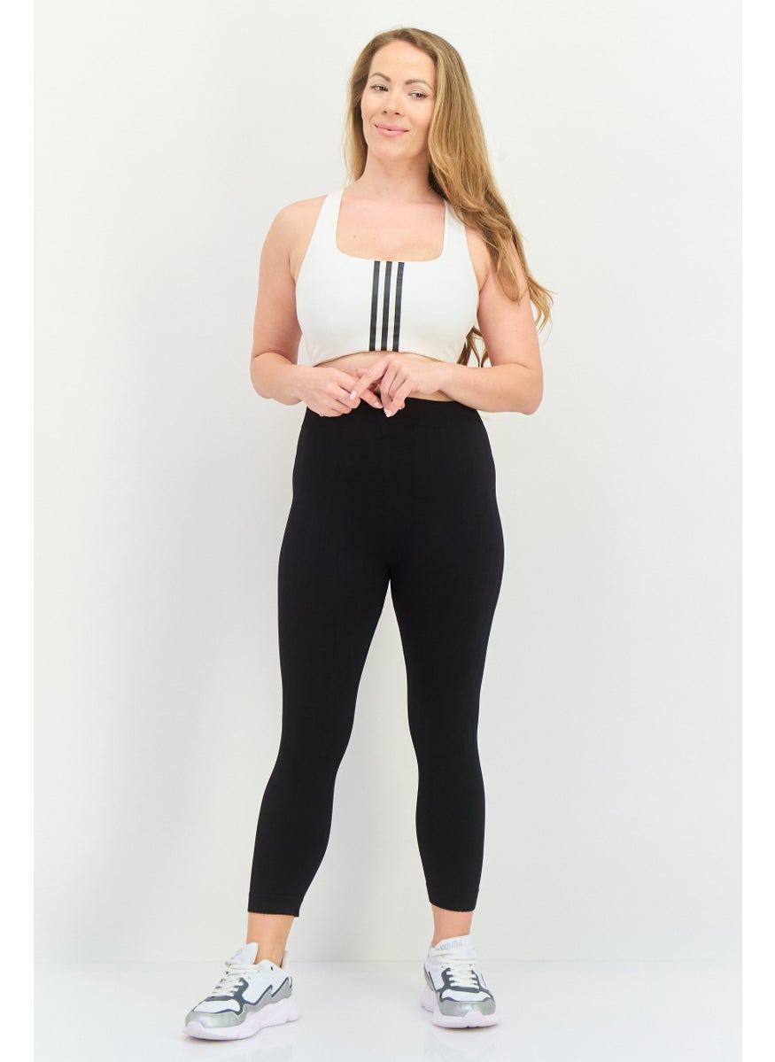Adidas - Women Brand Logo Padded Sports Bra, White/Black - Image 1