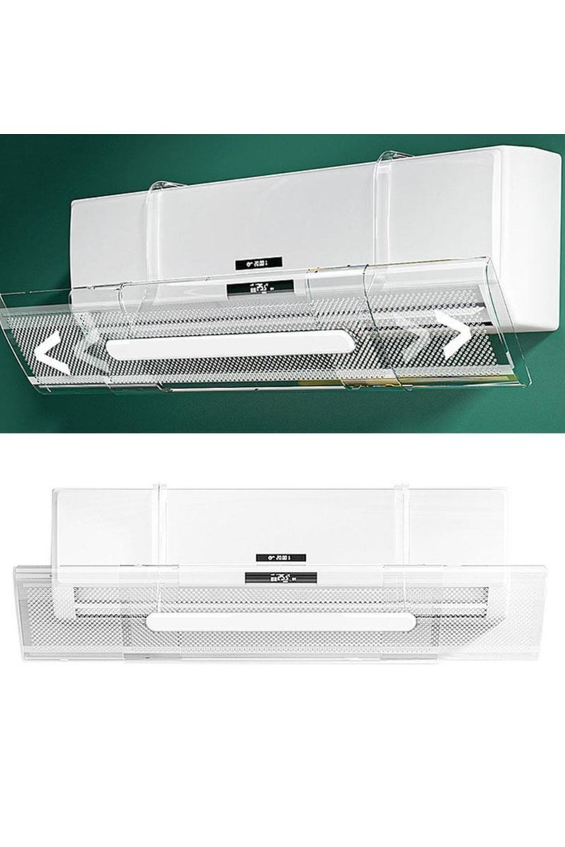 أيه بي جي "عاكس هواء شفاف قابل للتعديل لمكيف الهواء – حاجب هوائي تلسكوبي للتحكم الأمثل في تدفق الهواء، حاجز هوائي لتبريد المنازل لمنافذ مكيفات الهواء" - Image 1