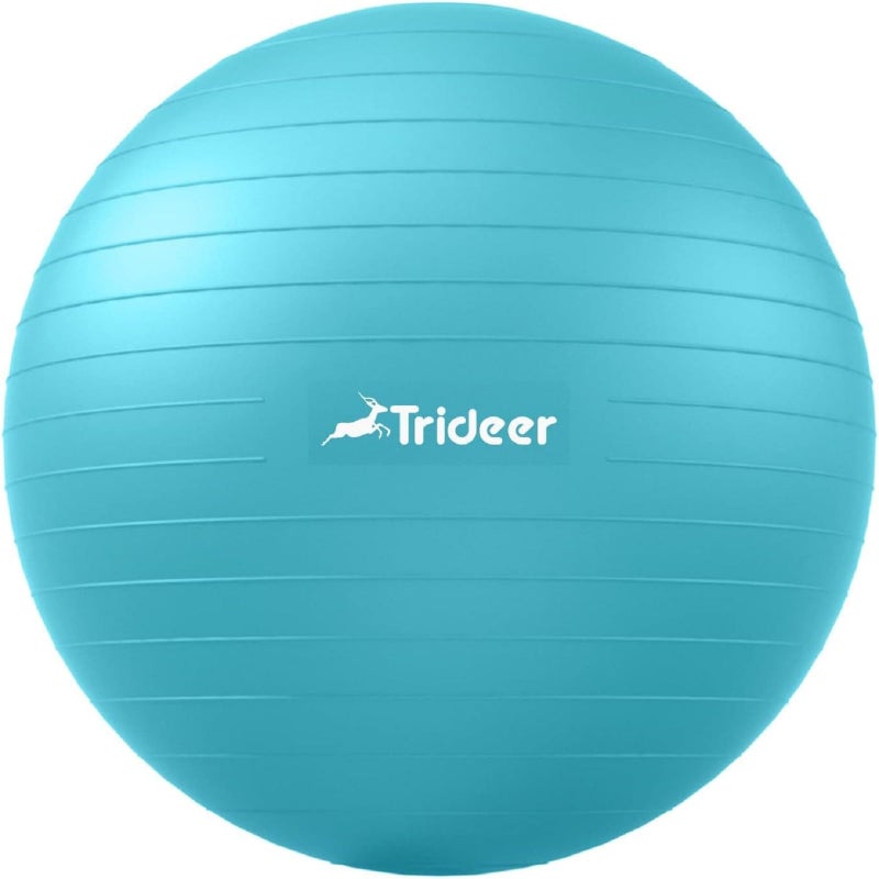 Trideer كرة يوجا تريديير - كرة تمارين للعمل، 5 أحجام كرة رياضية، كرة ولادة للحمل، كرة سويسرية للعلاج الطبيعي، التوازن، الاستقرار، اللياقة البدنية، كرسي كرة مكتبي، مضخة سريعة مرفقة - Image 1