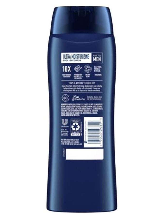 Suave Men Ultra Moisturizing Body & Face Wash, Shea & Sandlwood Scent, No Parabens, No Phtahaltes, 18 Oz Pack of 6 - Image 4