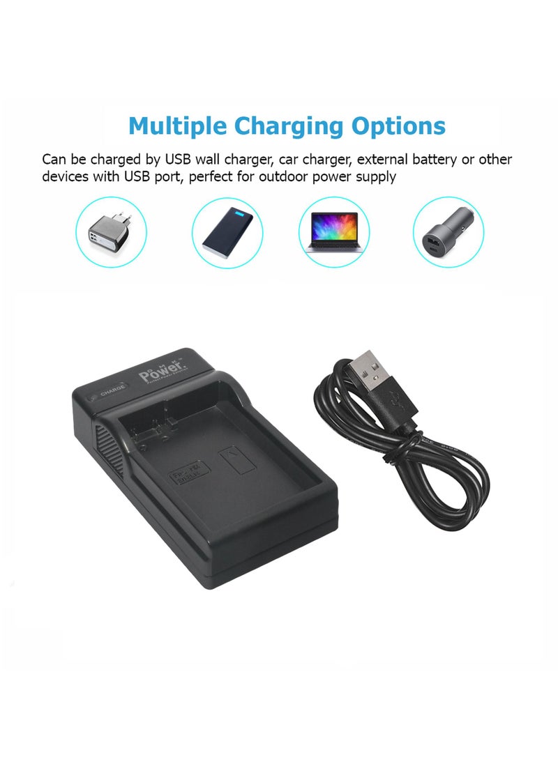 DMK Power - DMK Power EN-EL14 1320mAh Battery & Single Slot USB Battery Charger Compatible with D3100 D3200 D3300 D5100 D5300 P7800 camera battery - Image 1