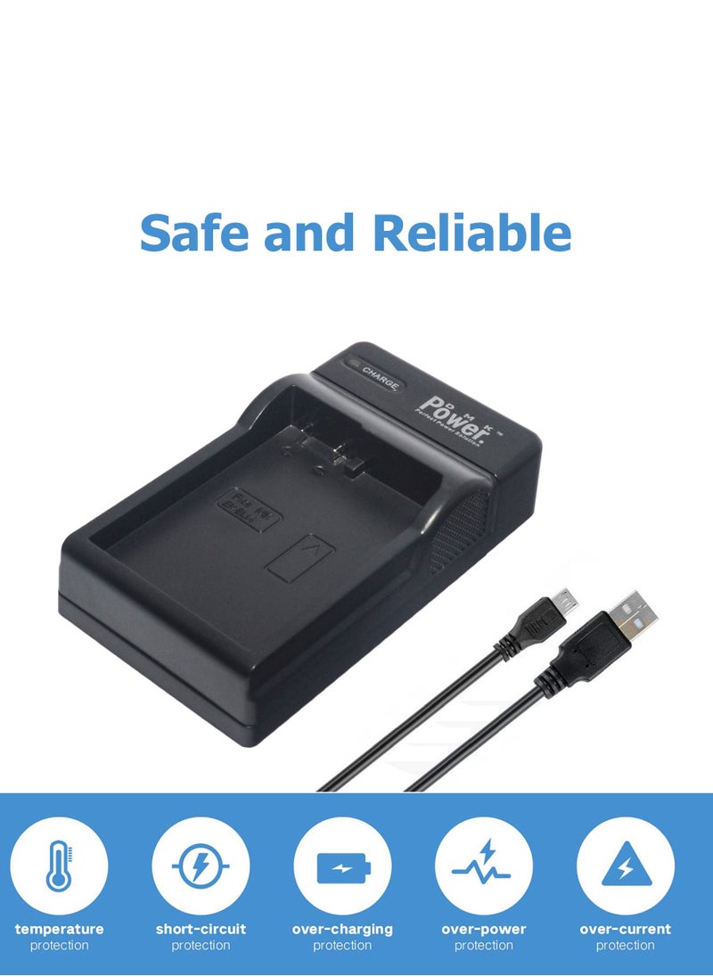 DMK Power - DMK Power EN-EL14 1320mAh Battery & Single Slot USB Battery Charger Compatible with D3100 D3200 D3300 D5100 D5300 P7800 camera battery - Image 1