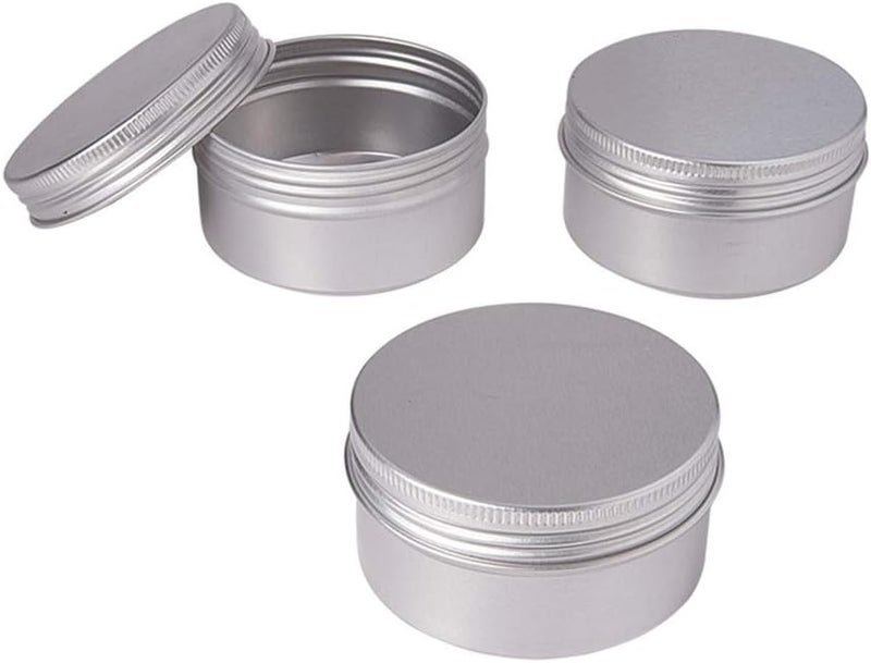 klarako 80ml Empty Aluminium Cosmetic Pot Jar Tin Container Box Screw Lid Can Bottle Case Craft Lot Silver Colors (20 Pack) - Image 4