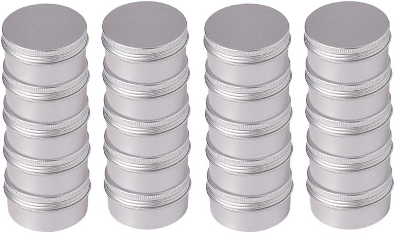 klarako 80ml Empty Aluminium Cosmetic Pot Jar Tin Container Box Screw Lid Can Bottle Case Craft Lot Silver Colors (20 Pack) - Image 5