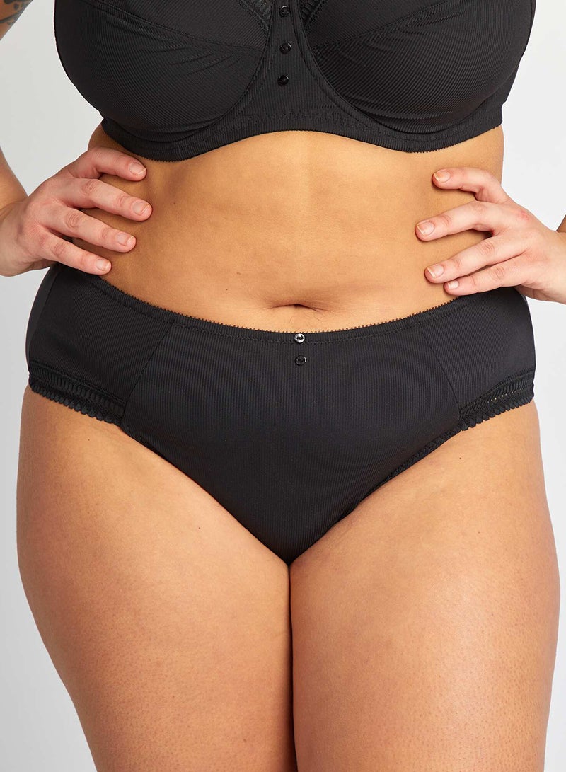 Kiabi Ribbed Microfibre Briefs Black - Image 4