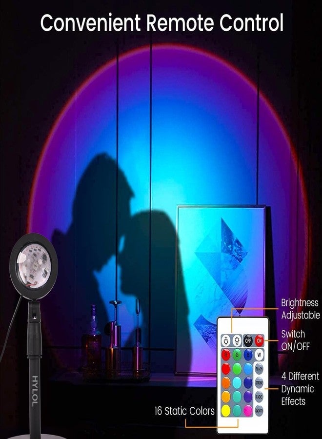 HYLOL Sunset Projector -16 Color LED Light with Remote, Desk Projection Rainbow Night Light, 180° Rotation Romantic Light (Projection Night Light) - Image 4