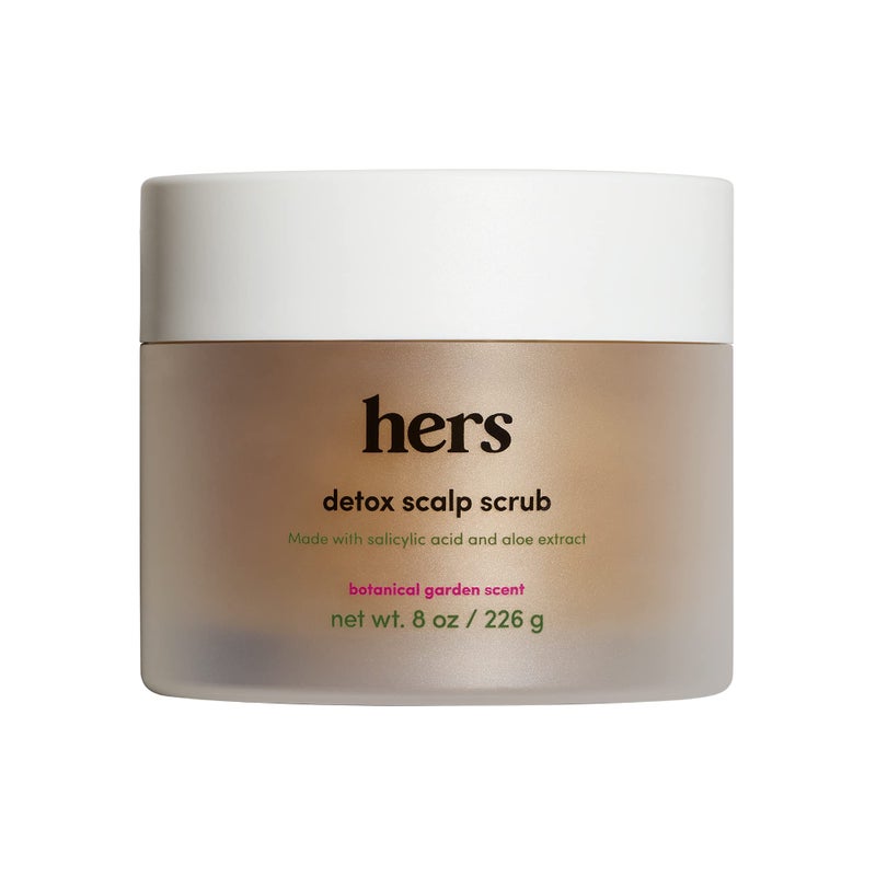 HIMS & HERS hers detox scalp scrub with salicylic acid and aloe vera extract to exfoliate and moisturize the scalp, botanical garden scent, no parabens phthalates or sulfates, cruelty free, 8oz - Image 1