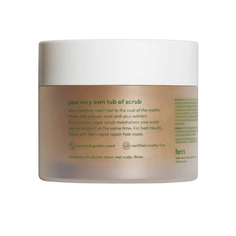 HIMS & HERS hers detox scalp scrub with salicylic acid and aloe vera extract to exfoliate and moisturize the scalp, botanical garden scent, no parabens phthalates or sulfates, cruelty free, 8oz - Image 2