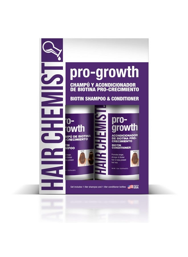 هير كيمست شامبو Pro-Growth مع البيوتين 33.8 أونصة وبلسم 33.8 أونصة صندوق هدايا مكون من قطعتين - Image 1