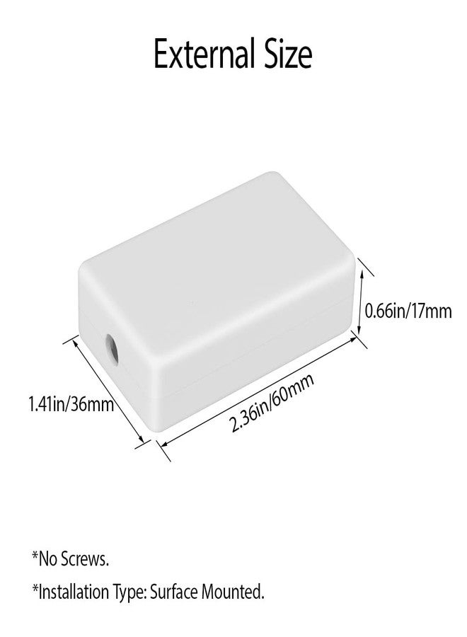 LeMotech Project Box 5 Pieces ABS Plastic Electrical Project Case Small Junction Box for Electronics White 2.36 x 1.42 x 0.67 inch (60 x 36 x 17 mm) - Image 3