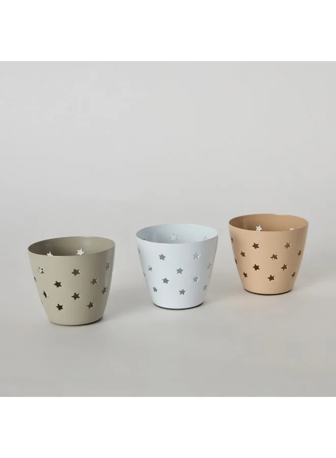 Home Box Calot 3-Piece Metal Votives Set 8.5 x 7.5 x 8.5 cm