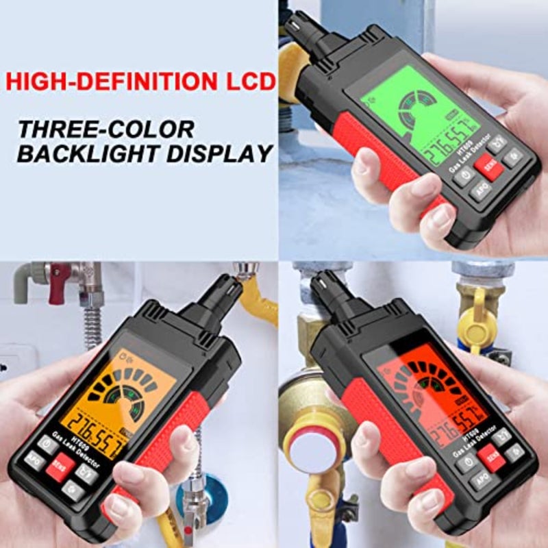 Gas Leak Detector, Natural Gas Detector with 3-Sensitivity Adjustable, Temperature and Humidity Measurement, Audible and Visual Alarm Locates Combustible Gas Sources Like Methane, Propane for Home HT609 - Image 5