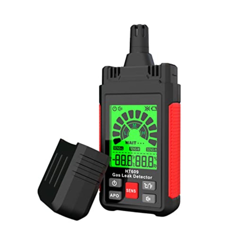 Gas Leak Detector, Natural Gas Detector with 3-Sensitivity Adjustable, Temperature and Humidity Measurement, Audible and Visual Alarm Locates Combustible Gas Sources Like Methane, Propane for Home HT609 - Image 1