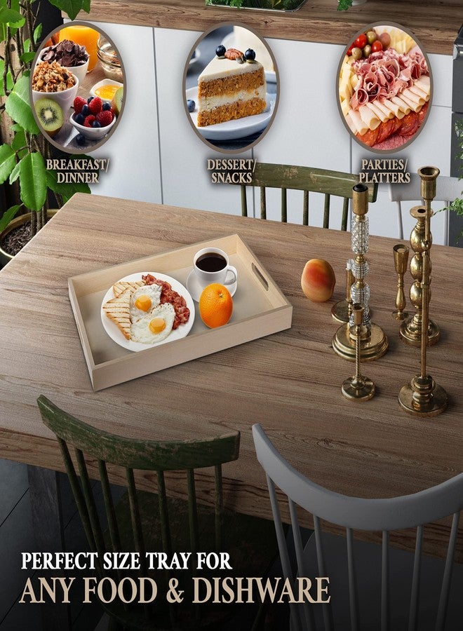 Hammont Wooden Serving Trays with Handles - 7 Piece Nested Breakfast Set - Perfect for Organizing, Bathroom, Party Buffet & Serving - Image 4