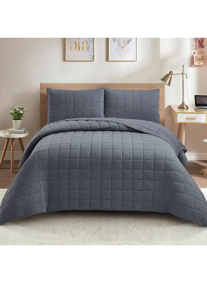 Home Box Knitnook Cotton Jersey 3-Piece King Summer Quilt Comforter Set 240 x 220 cm  - Image 3