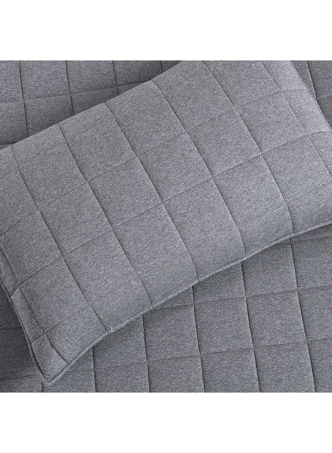 Home Box Knitnook Cotton Jersey 3-Piece King Summer Quilt Comforter Set 240 x 220 cm  - Image 5
