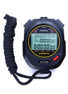 Digital Sports Stopwatch Timer, Multi-laps/Splits Memory Stopwatch Calendar Alarm, Pace Mode with 3-Row Extra Large Screen Water Resistant Includes Battery, Lanyard for Soccer Referee Coaches