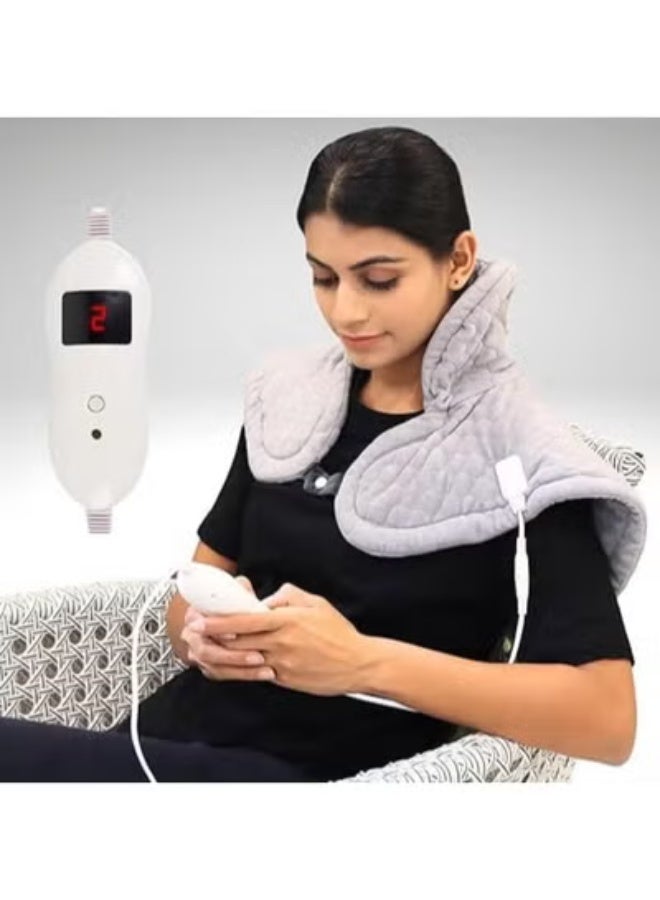1Kg Weighted Digital Heating Pad – LCD Display, 5 Heat Settings, 2-Hour Auto Shutoff for Frozen Shoulder, Neck & Cervical Pain Relief – Gift for Men & Women - Image 1