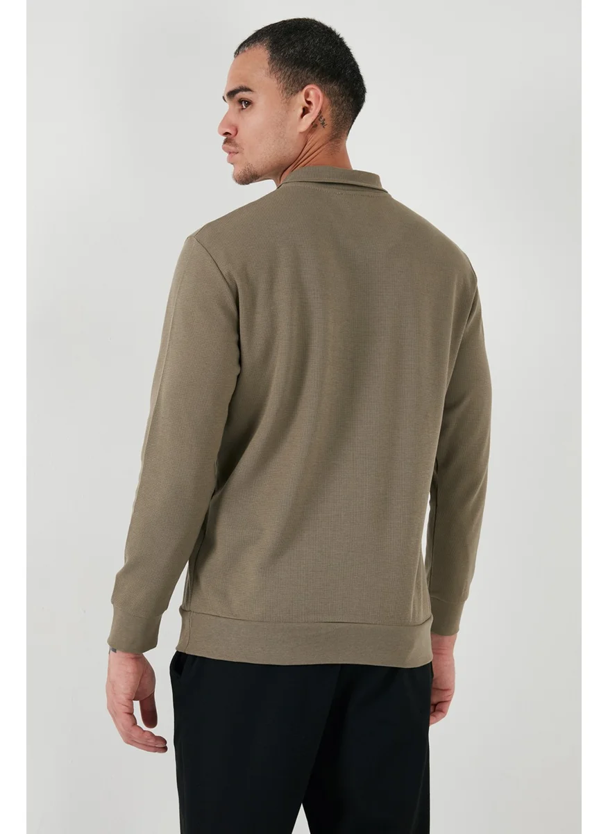 Buratti Cotton Regular Fit Half Zipper Polo Neck Sweat Men's Sweat 5905805