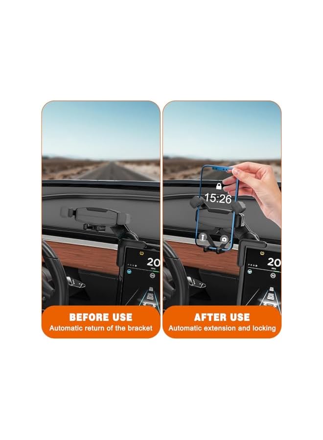 Green Tiger Tesla Phone Mount, Car Phone Holder Compatible with Model 3/Y Phone Mount, Adjustable 360° Cell Phone Holder for Most Car Screens, Tesla 3/Y Accessories Fits for All iPhone & Android Phones - Image 4