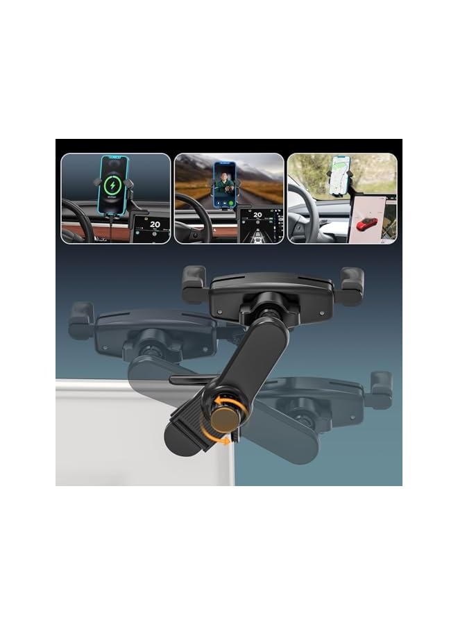 Green Tiger Tesla Phone Mount, Car Phone Holder Compatible with Model 3/Y Phone Mount, Adjustable 360° Cell Phone Holder for Most Car Screens, Tesla 3/Y Accessories Fits for All iPhone & Android Phones - Image 3