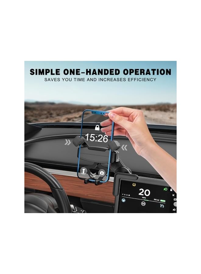 Green Tiger Tesla Phone Mount, Car Phone Holder Compatible with Model 3/Y Phone Mount, Adjustable 360° Cell Phone Holder for Most Car Screens, Tesla 3/Y Accessories Fits for All iPhone & Android Phones - Image 2