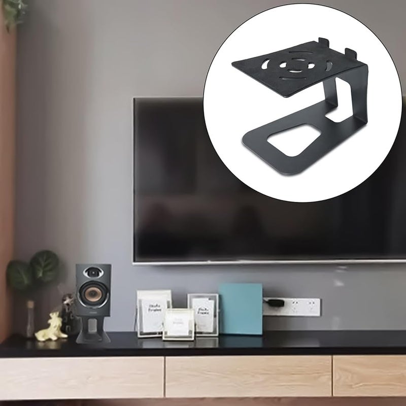 حامل سماعات مكتبي مرتفع أسود مصنوع بالكامل من المعدن بتصميم مجوف يقلل من الرنين - Image 3