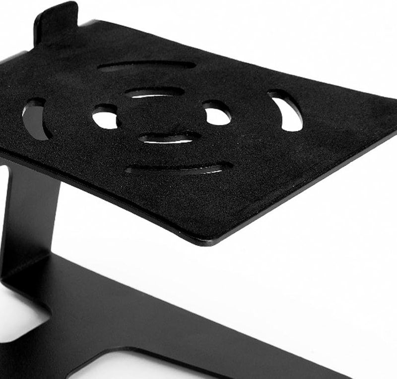 حامل سماعات مكتبي مرتفع أسود مصنوع بالكامل من المعدن بتصميم مجوف يقلل من الرنين - Image 4