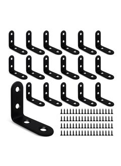 Excefore 18 Pcs L Bracket Corner Brace, Stainless Steel Sturdy Corner Braces, 90 Degree Right Angle Bracket, Corner Bracket for Wood Shelves Furniture Chair with 72PCS Screws (1.57x1.57 inch)  - Image 1