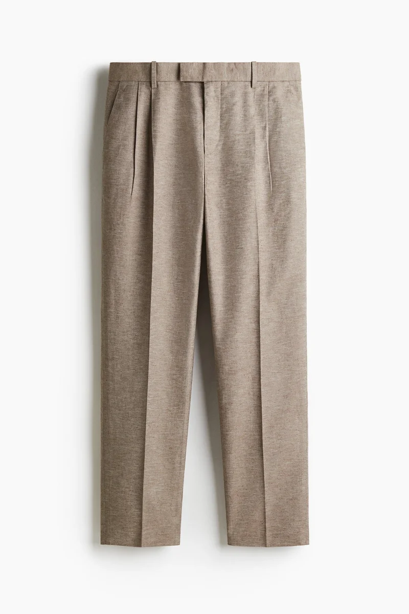 H&M Regular Fit Tailored linen-blend trousers