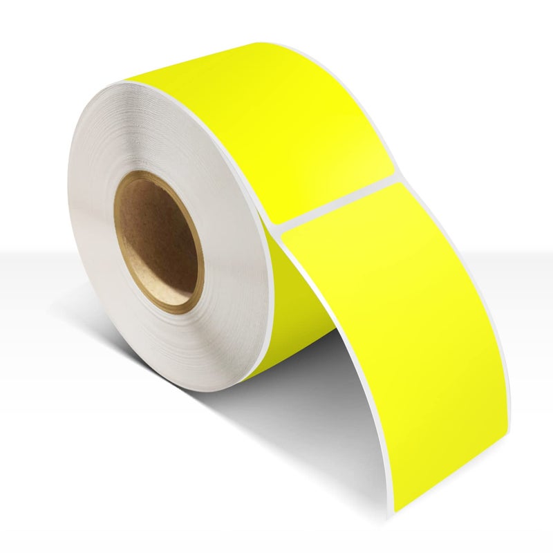 Rectangle Labels Sticker 35 Inch Vinyl Floor Stickers Color Coding Name Tags Roll Removable 200 PCS Yellow
