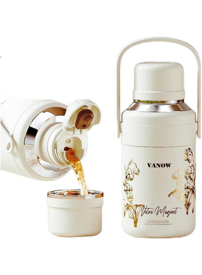 Vanow Large Capacity Insulated Mug For Women Model, Stainless Steel Baby And Child Tea Infuser Water Cup 1.2L - Image 3