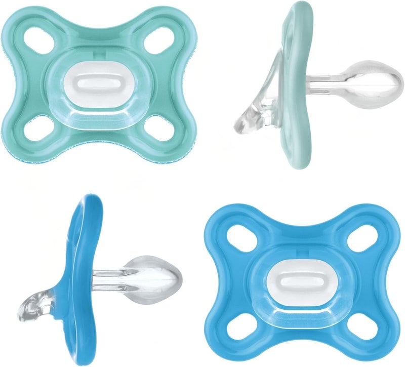 MAM Comfort Baby Pacifier, 100% Lightweight Silicone, 0-3 Months, Baby Boy (Pack of 4) - Image 1