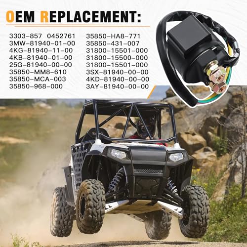 Cyleto GY6 Starter Solenoid Relay for 4-Stroke 110cc 150cc 50cc 125cc 200cc 250cc 70cc 90cc ATV 4 Wheel Scooter Go Kart Quad Moped Dirt Pit Bike Moped Roketa SSR Taotao Sunl Coolster - Image 5