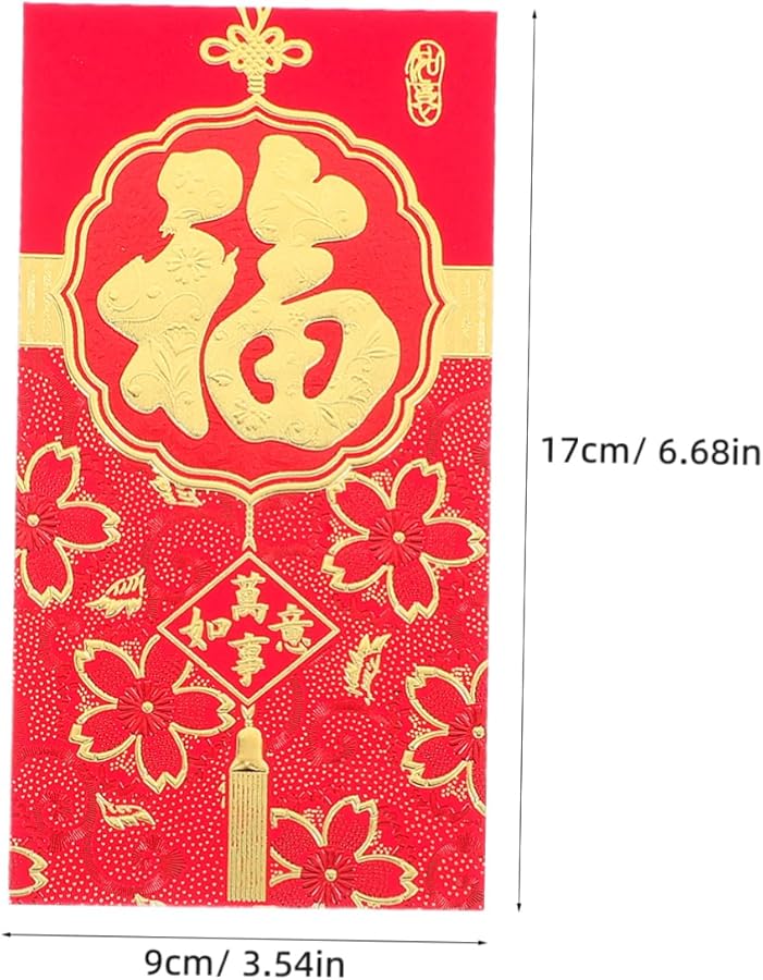 36 قطعة من مغلفات السنة الصينية الجديدة الحمراء، جيوب نقود الحظ التقليدية بتصميم متين - Image 3