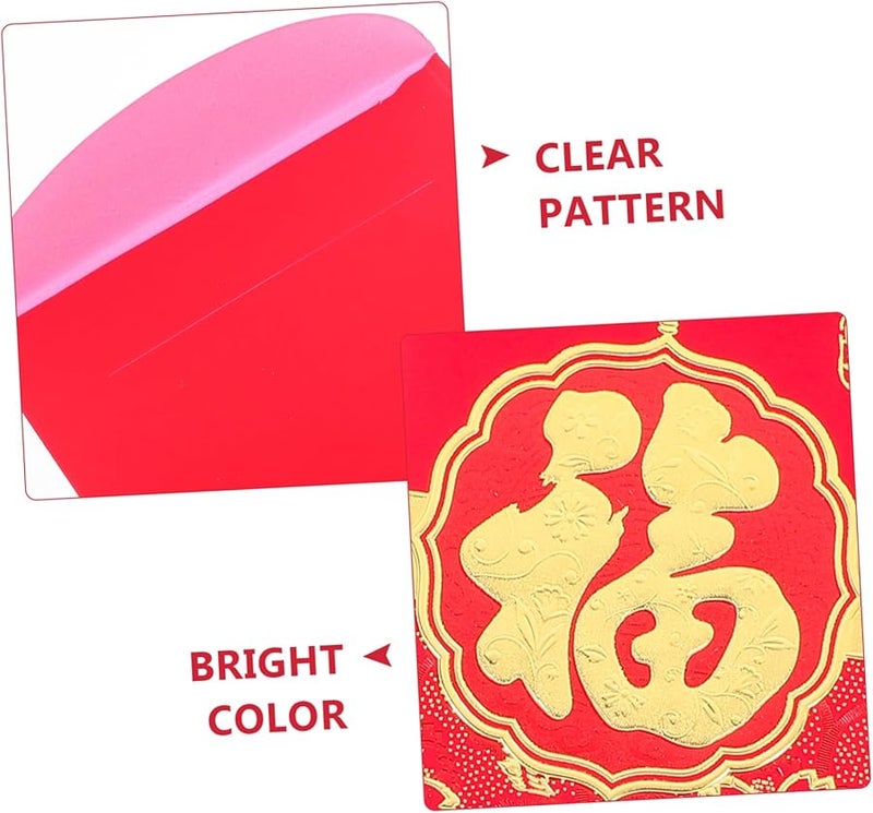 36 قطعة من مغلفات السنة الصينية الجديدة الحمراء، جيوب نقود الحظ التقليدية بتصميم متين - Image 4