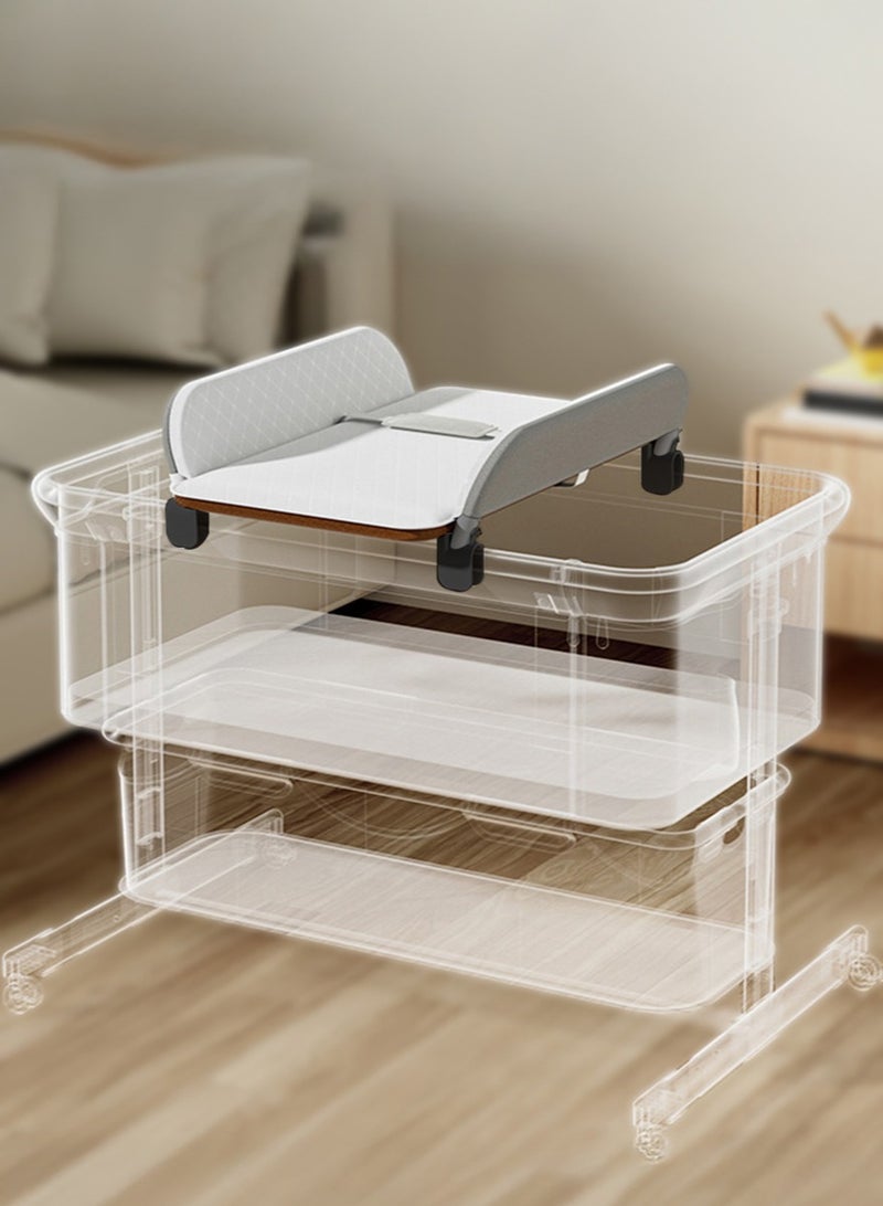 XiuWoo Advanced Waterproof Metal Baby Changing Table, Contoured Changing Pad, Diaper Changing Station, Infant Diaper Changing Mat, Baby Nappy Changing Pad for Crib Top with Guardrail - Image 1