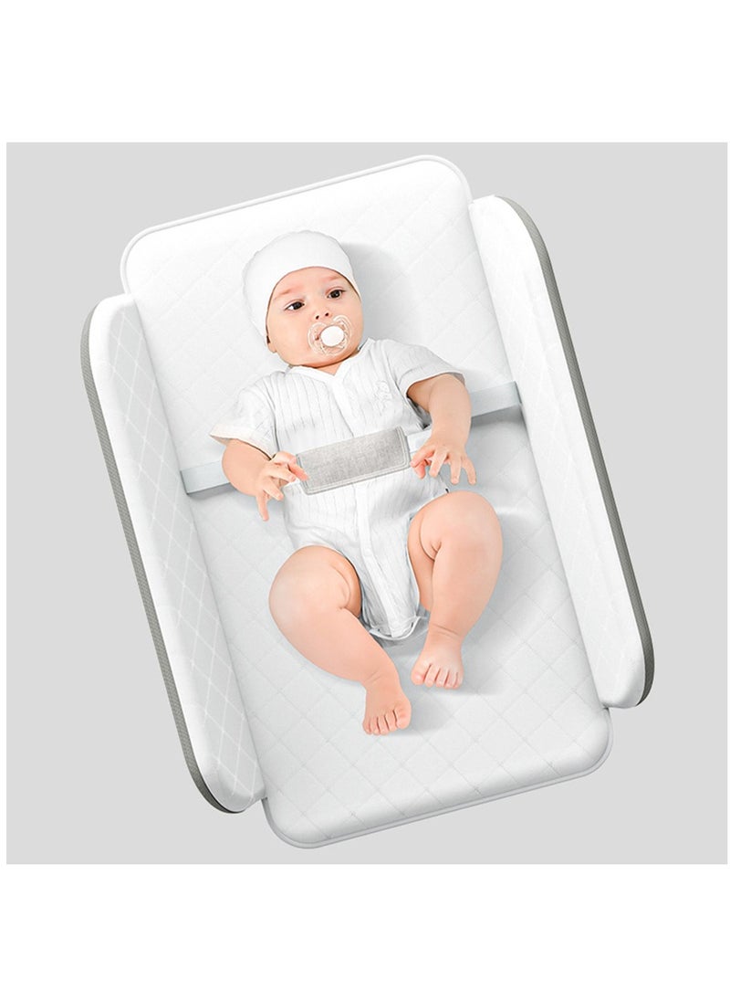 XiuWoo Advanced Waterproof Metal Baby Changing Table, Contoured Changing Pad, Diaper Changing Station, Infant Diaper Changing Mat, Baby Nappy Changing Pad for Crib Top with Guardrail  - Image 3