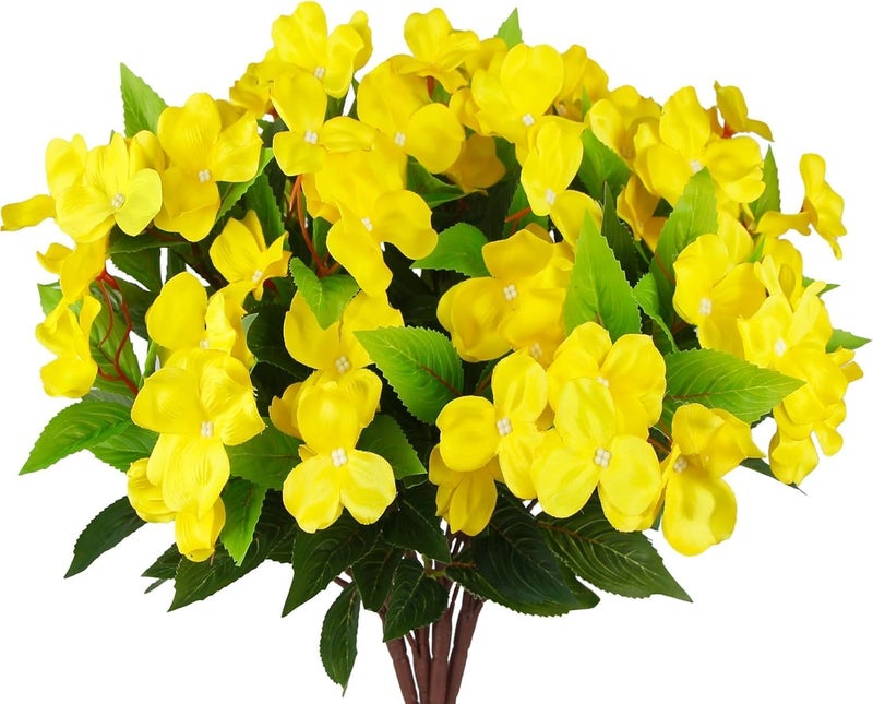 Fox & Fern Artificial Silk Impatiens Flower Bouquet | UV Resistant Plant for Home, Office, Wedding Decor GAAFIM-38Y (Pack of 1) (Yellow) - Image 1