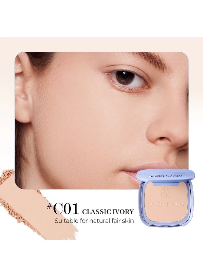 ساس ليدي بودرة سيس ليدي بيرل للوجه SPF30 PA+++ – 01 كلاسيك آيفوري – بودرة تثبيت مطفية للتحكم في اللمعان - Image 1