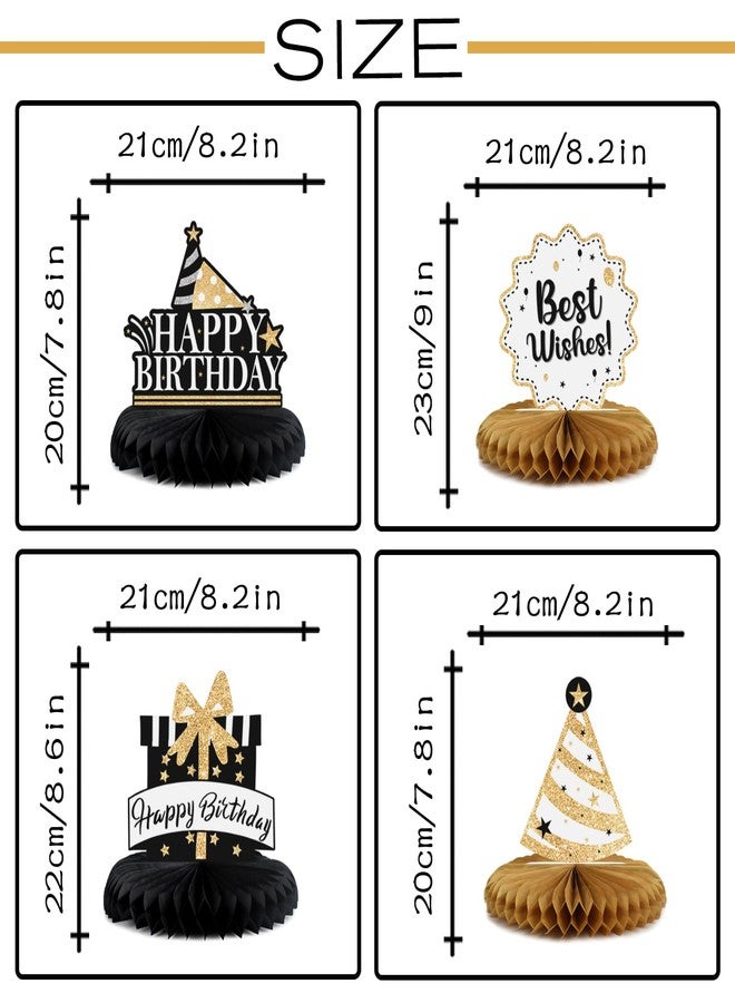 LASKYER Happy 14th Birthday Decorations,14th Birthday Gold Glitter Shiny Stand Honeycomb Table Centerpieces - Cheers to Fourteen Years Old Birthday Party Photoprop Gift Sign. - Image 3
